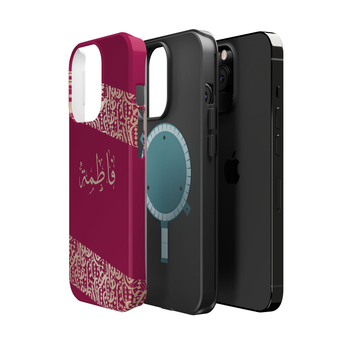 Personalized Arabic Calligraphy - Iphone Magnetic Impact-Resistant Phone Case - Pink and Gold Design