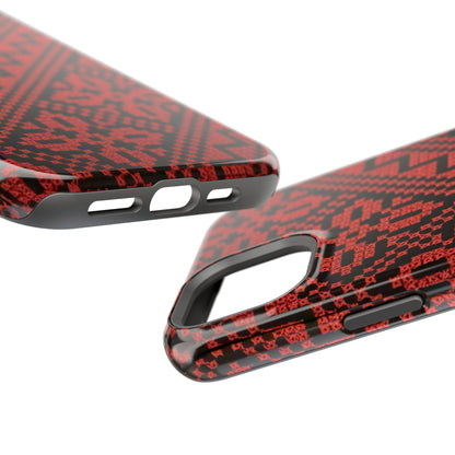 Red and Black Tatreez Design - Iphone Magnetic Tough Case
