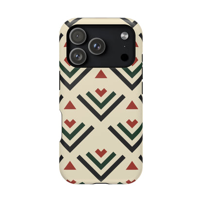 Red Black Green Geometric Design Iphone Magnetic Tough Case