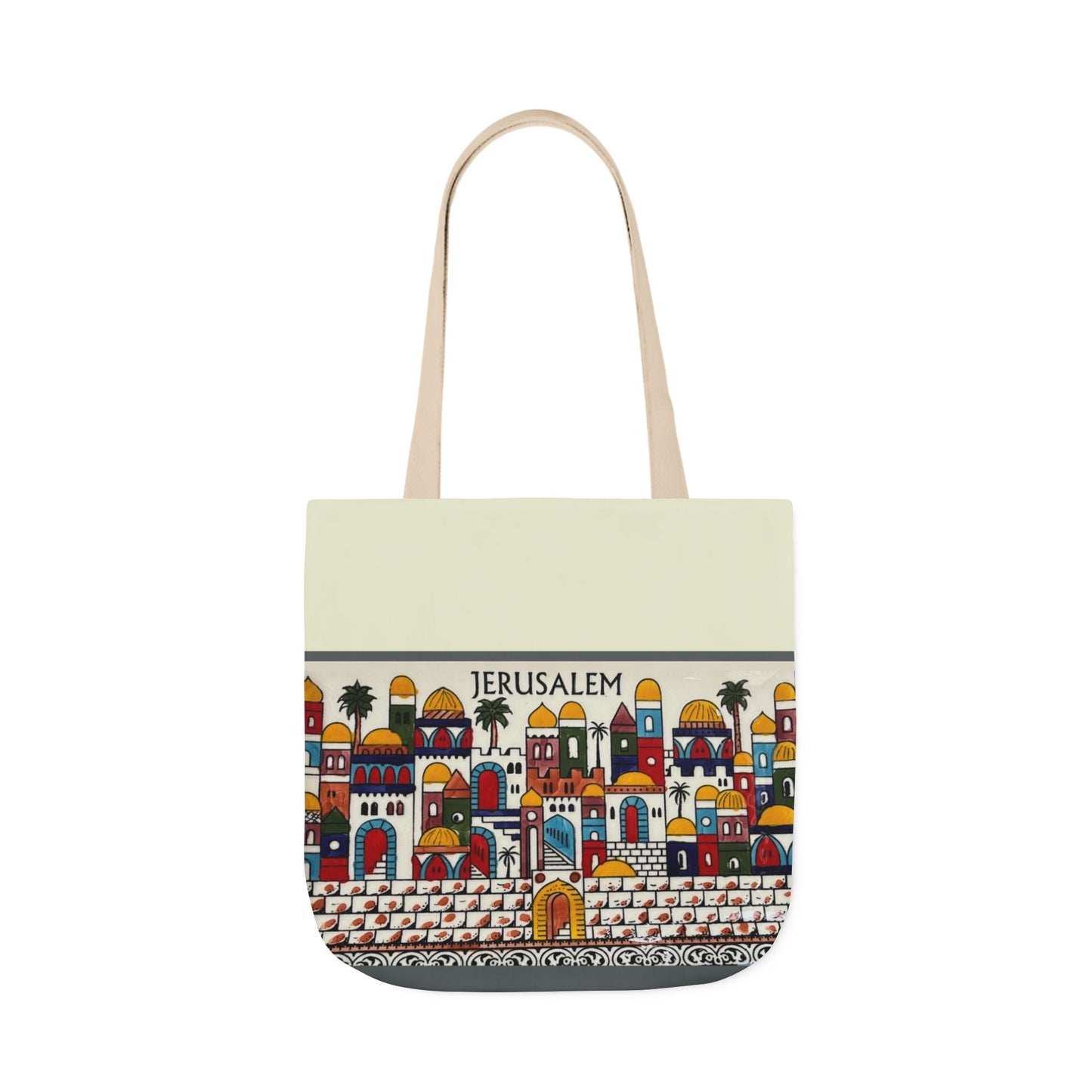 Jerusalem City  Tote Bag, 3-Color Straps