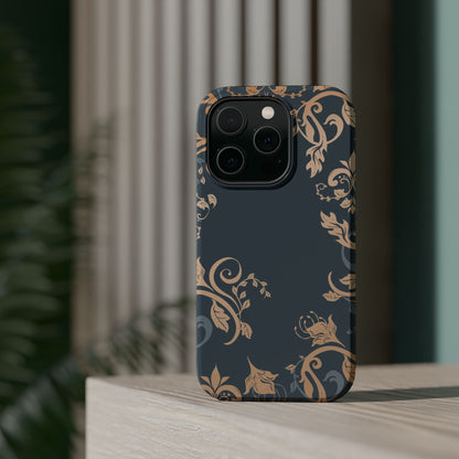 Gold flowers Iphone Magnetic Tough Cases