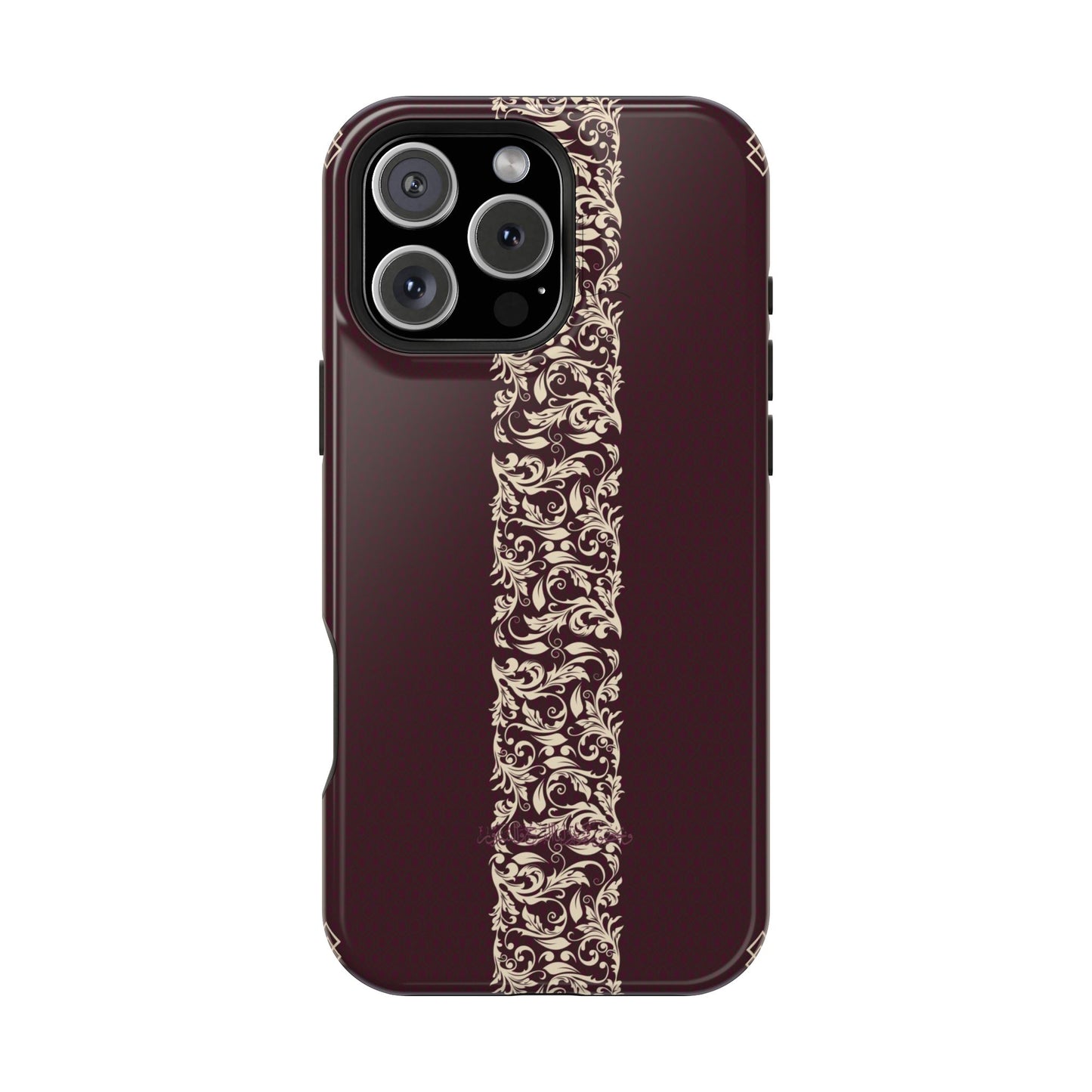 Red Dark and Beige geometric Design Iphone Magnetic Tough Case