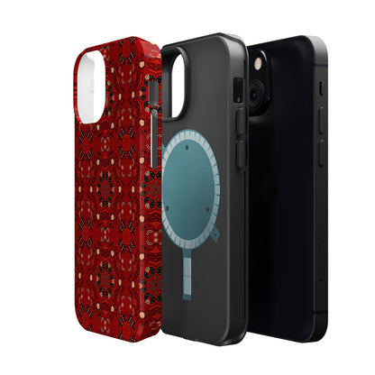 Red geometric   Design - Iphone Magnetic Tough Case