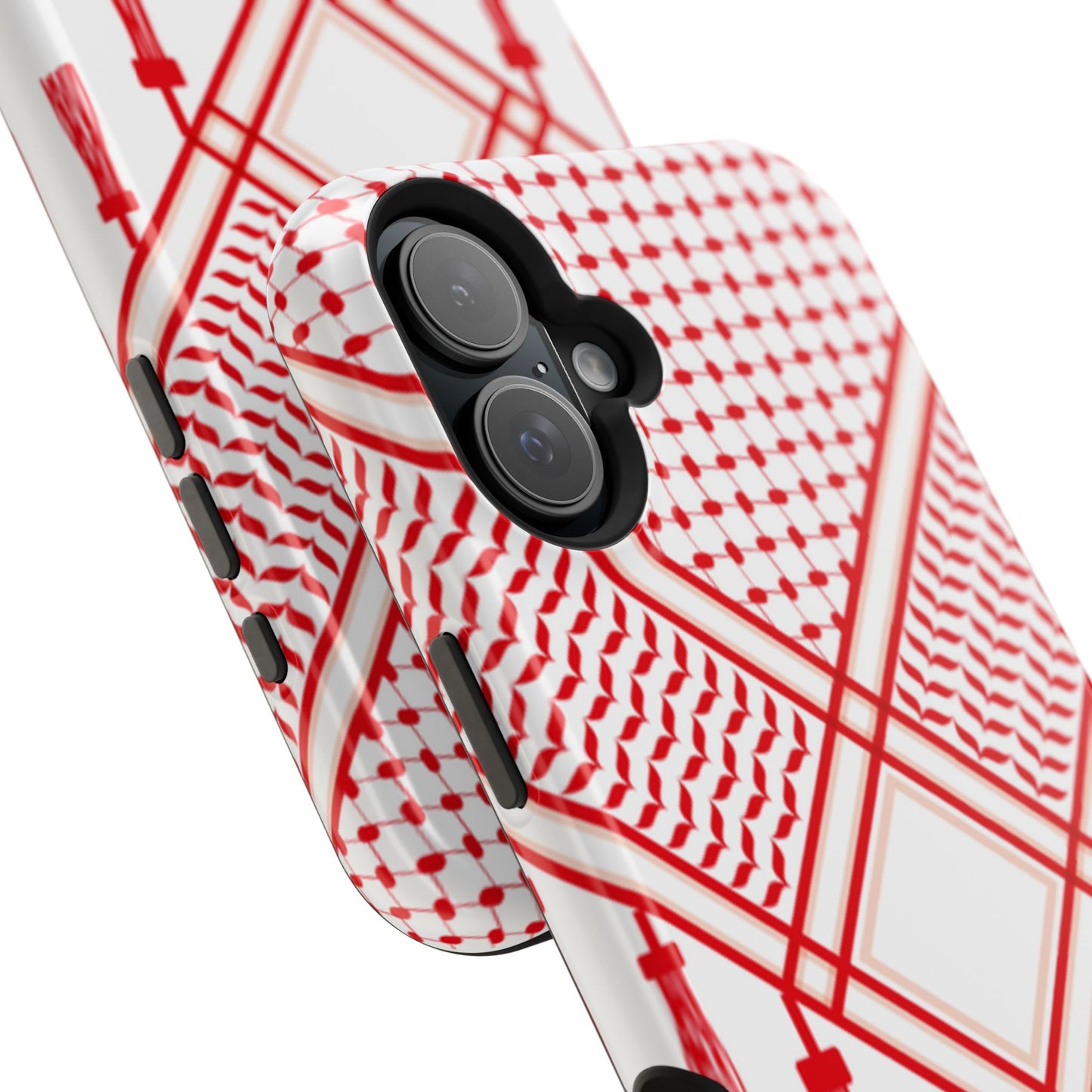 Red and White Shmagh Design Iphone Magnetic Tough Case