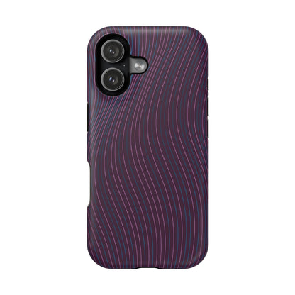 Purple Line Pattern  Design - Iphone Magnetic Tough Case