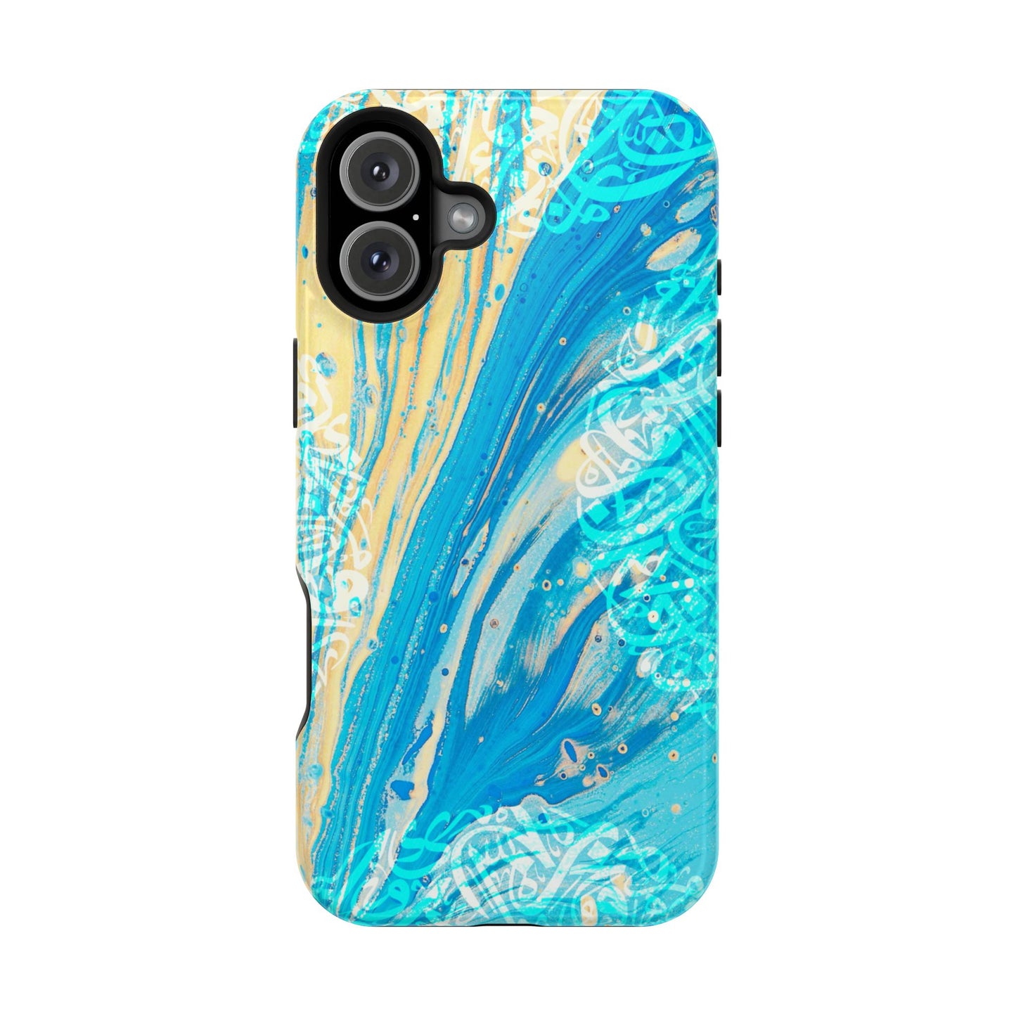 Arabic splash of Blue- Iphone Magnetic Tough Case