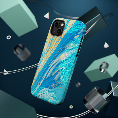 Arabic splash of Blue- Iphone Magnetic Tough Case