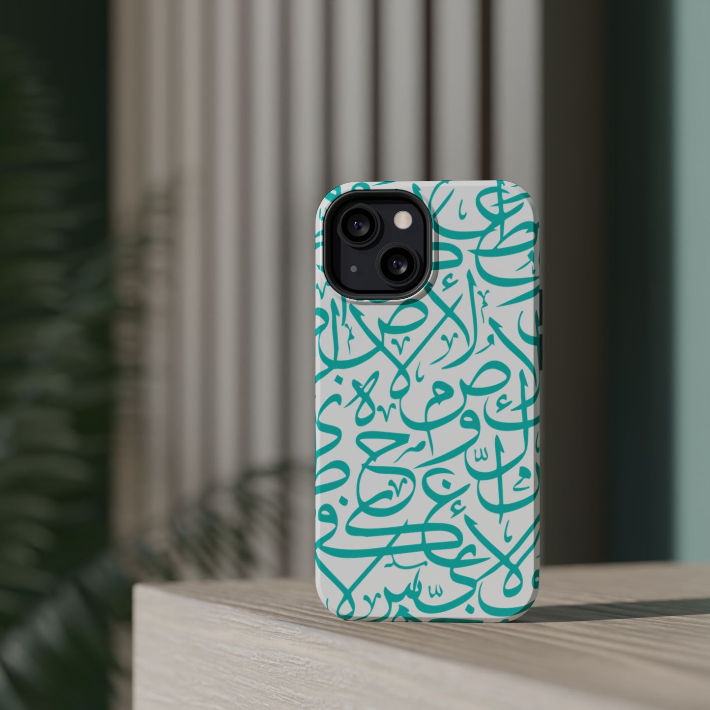 Beige and Blue Arabic Letters  Iphone Magnetic Tough Cases