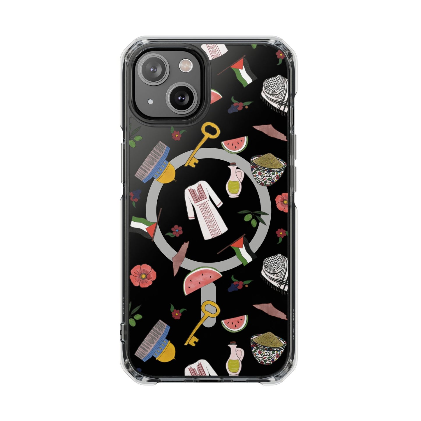 Palestinian Symbols MagSafe Clear Phone Case