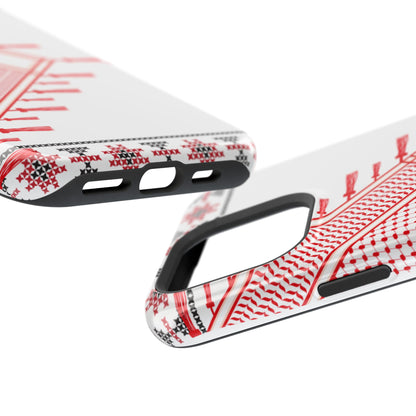 Red and White Hattah Design Iphone Magnetic Tough Case