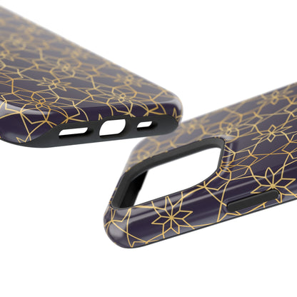 Gold and Purple Geometric Design Iphone Magnetic Tough Case