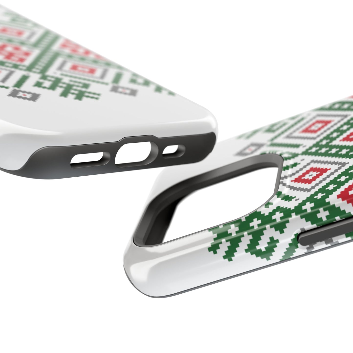 Red white Green and Black  Geometric Design Iphone Magnetic Tough Case