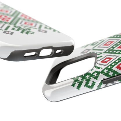 Red white Green and Black  Geometric Design Iphone Magnetic Tough Case