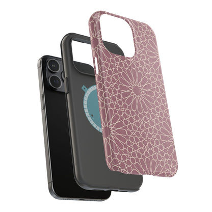 Pink Flower 🌸 Geometric Design Iphone Magnetic Tough Case