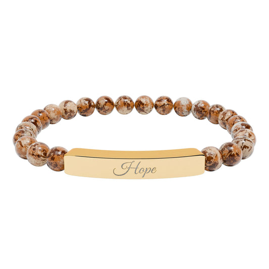 “Hope” Engraved Natural Stone Bracelet - Meaningful Gift for Mindfulness and Style