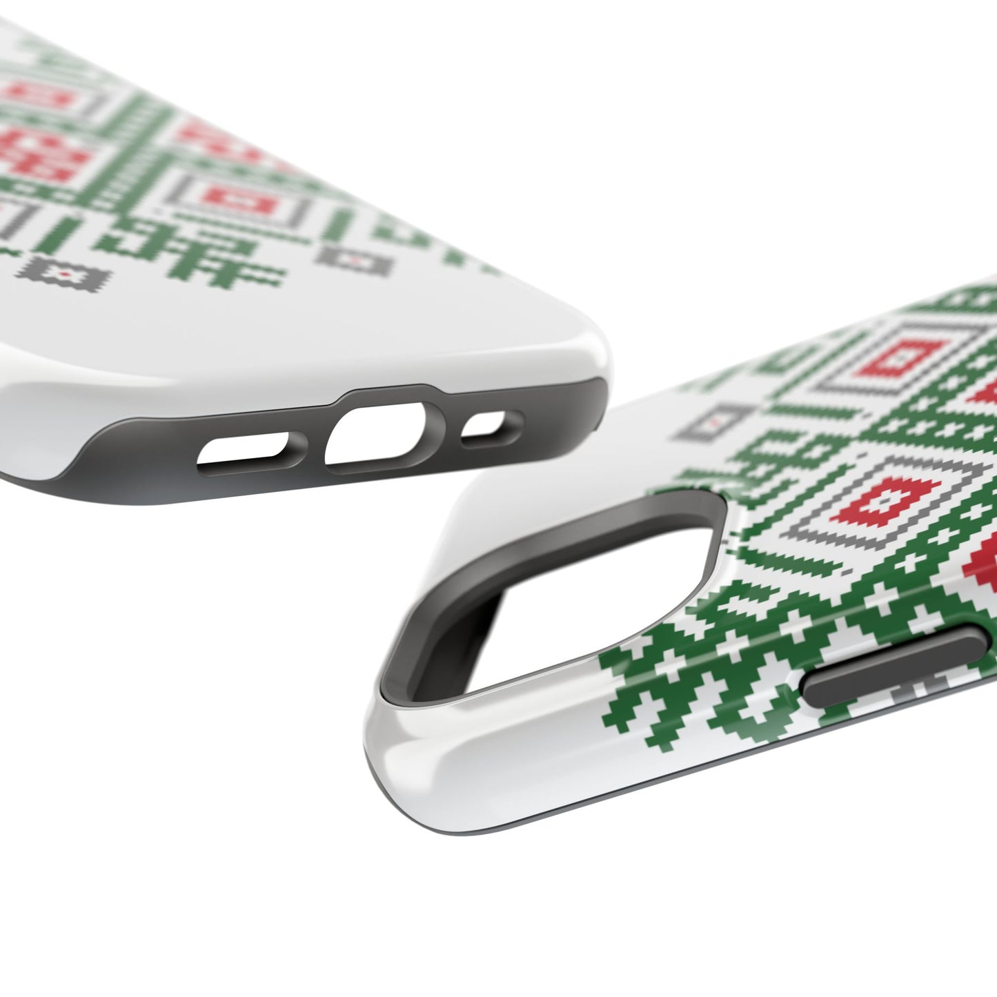 Red white Green and Black  Geometric Design Iphone Magnetic Tough Case