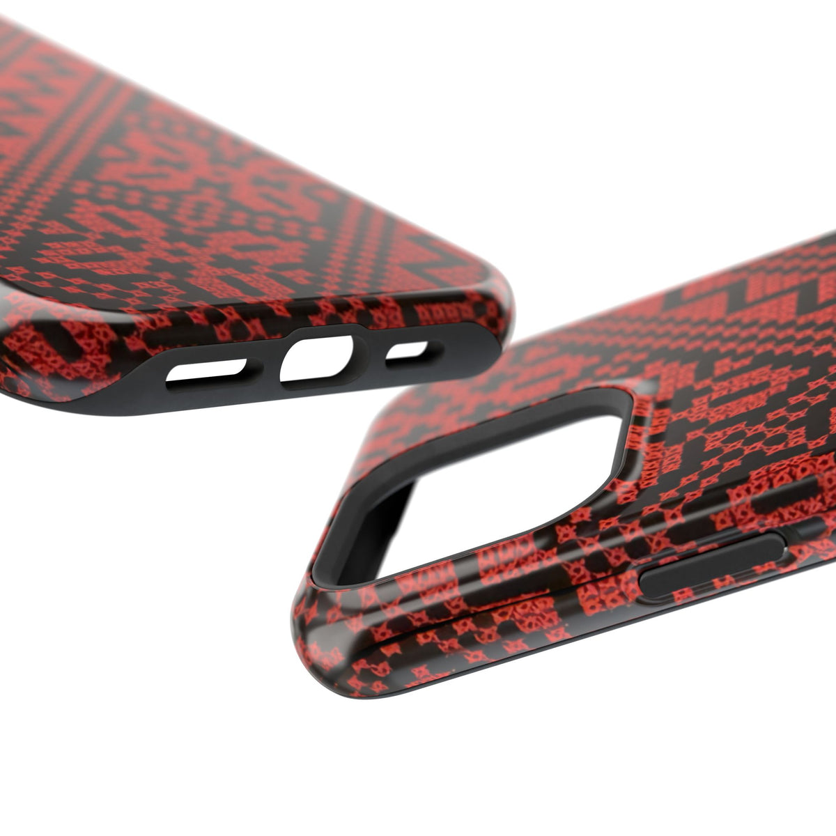Red and Black Tatreez Design - Iphone Magnetic Tough Case