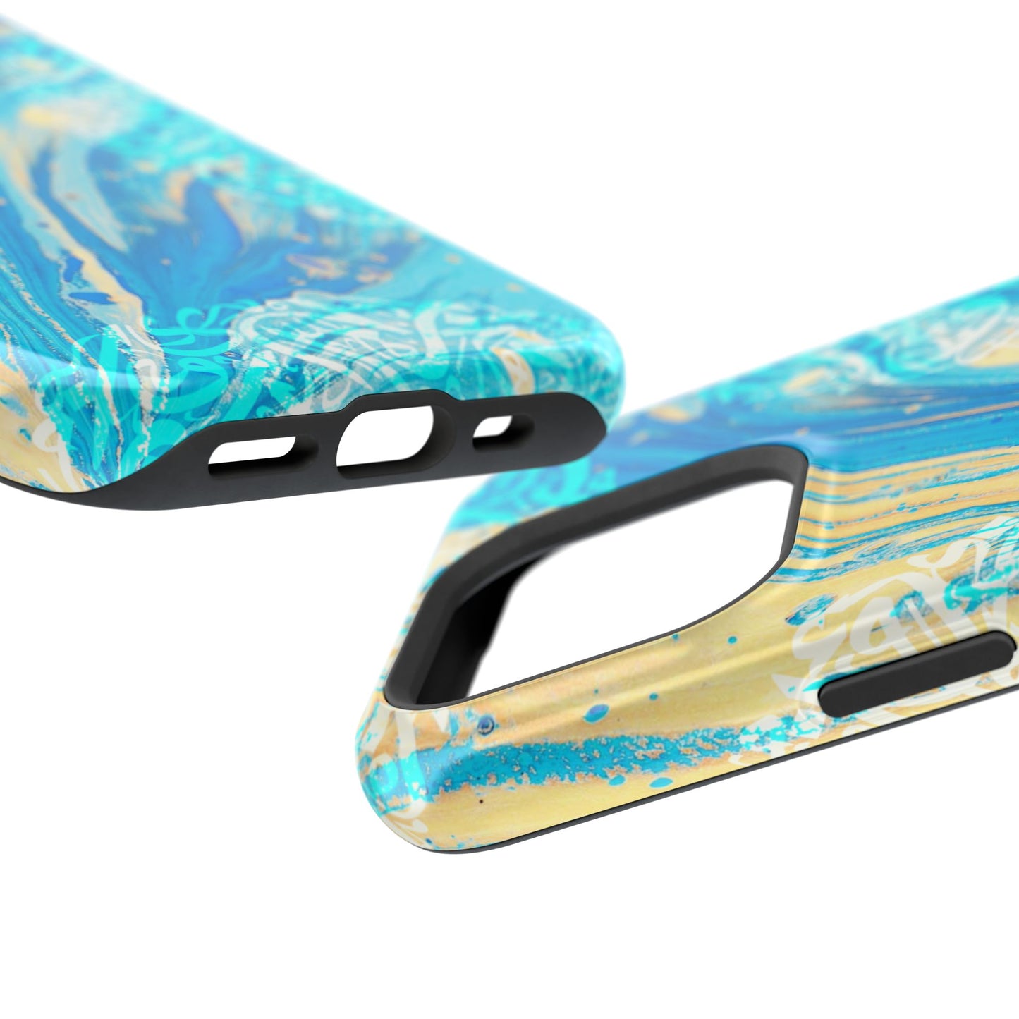 Arabic splash of Blue- Iphone Magnetic Tough Case