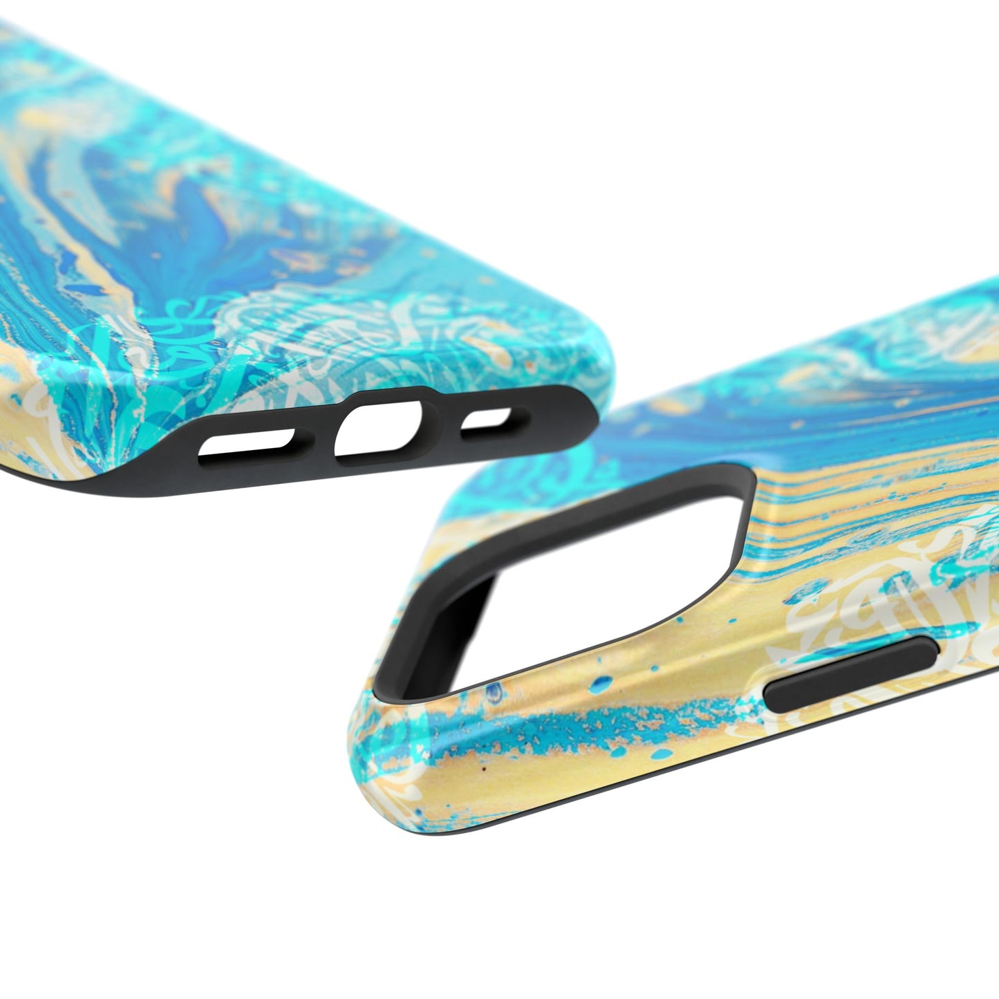 Arabic splash of Blue- Iphone Magnetic Tough Case