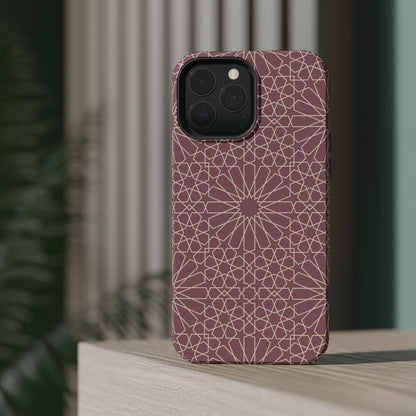 Pink Flower 🌸 Geometric Design Iphone Magnetic Tough Case