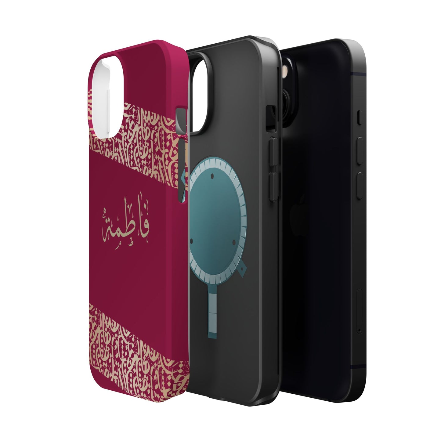 Personalized Arabic Calligraphy - Iphone Magnetic Impact-Resistant Phone Case - Pink and Gold Design