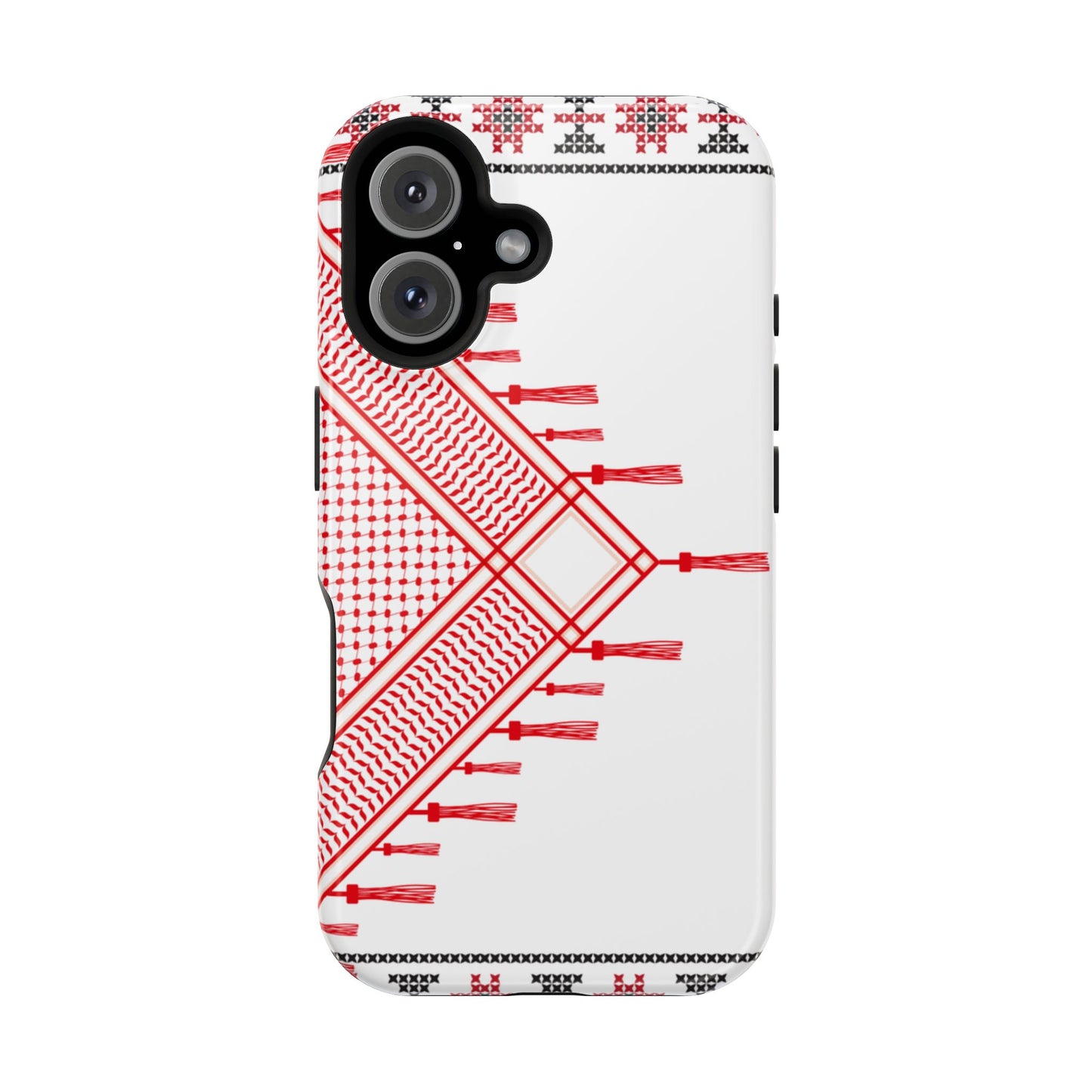 Red and White Hattah Design Iphone Magnetic Tough Case