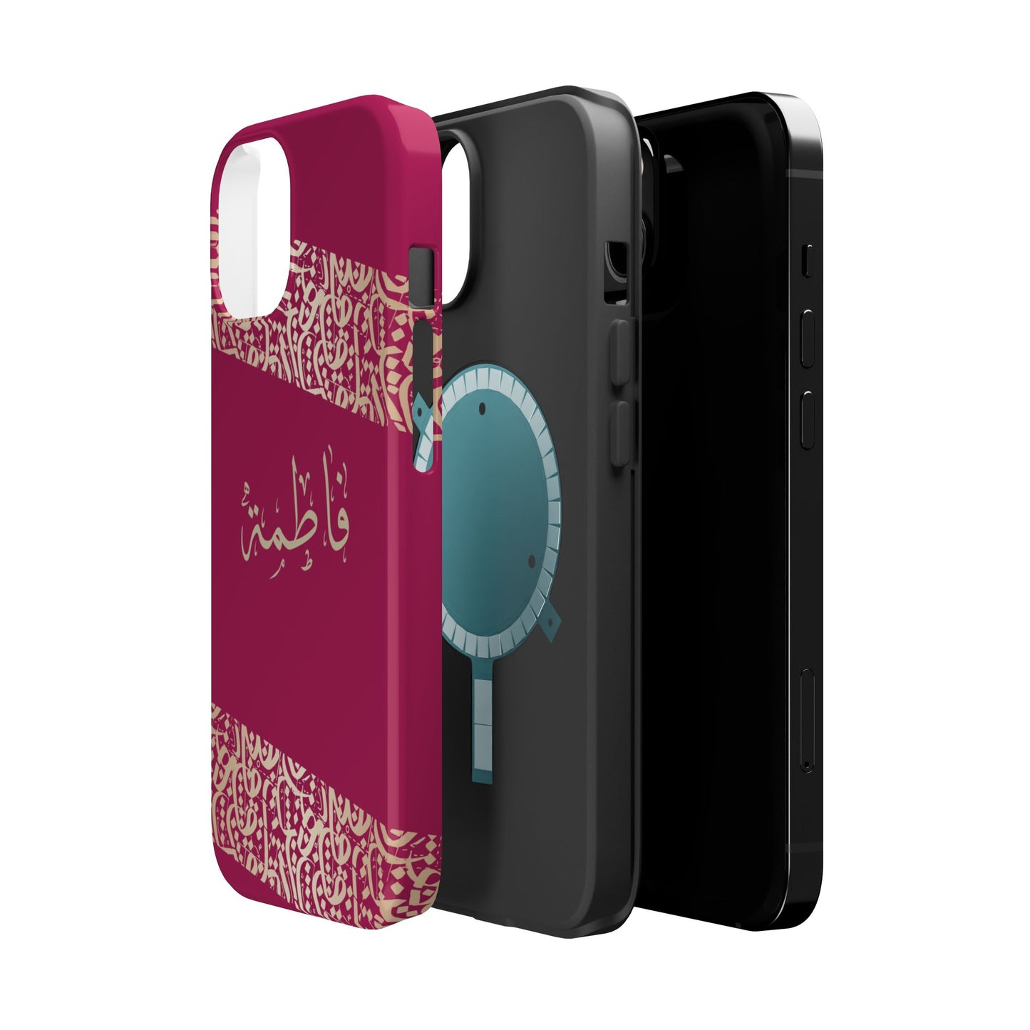 Personalized Arabic Calligraphy - Iphone Magnetic Impact-Resistant Phone Case - Pink and Gold Design