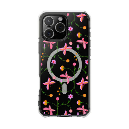 Pink Floral Garden  MagSafe Clear Phone Case