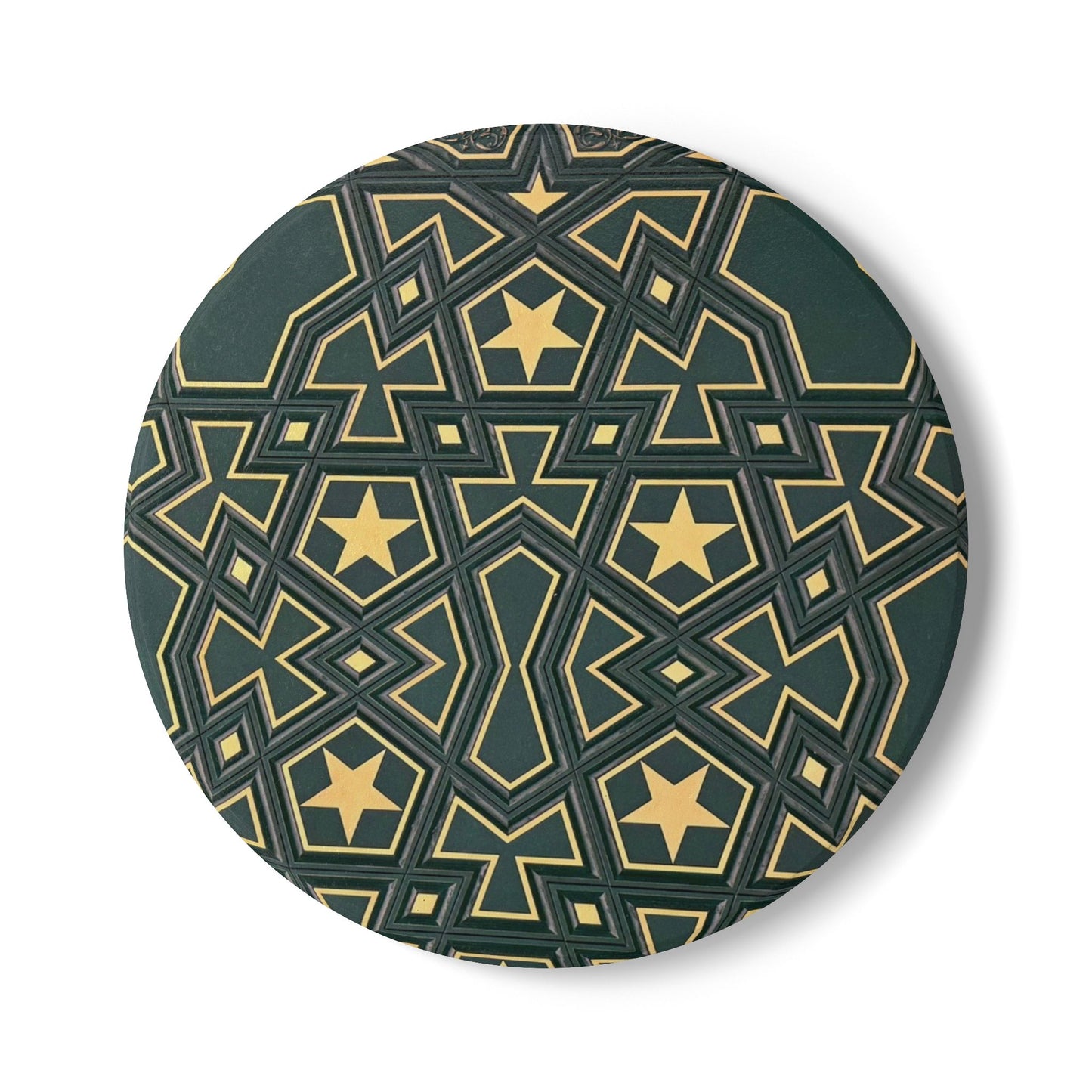 Masjid Al-Haram Pattern Ceramic Coaster, Stylish Drinkware, Home Decor, Gift for Housewarming, Coffee Table Accessory