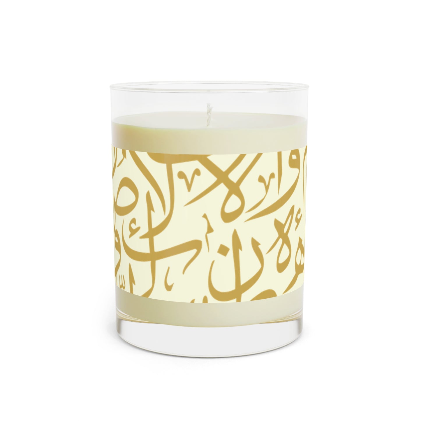 Beige and Gold Arabic Letters Festive Scented Candle - Eco Friendly 11oz