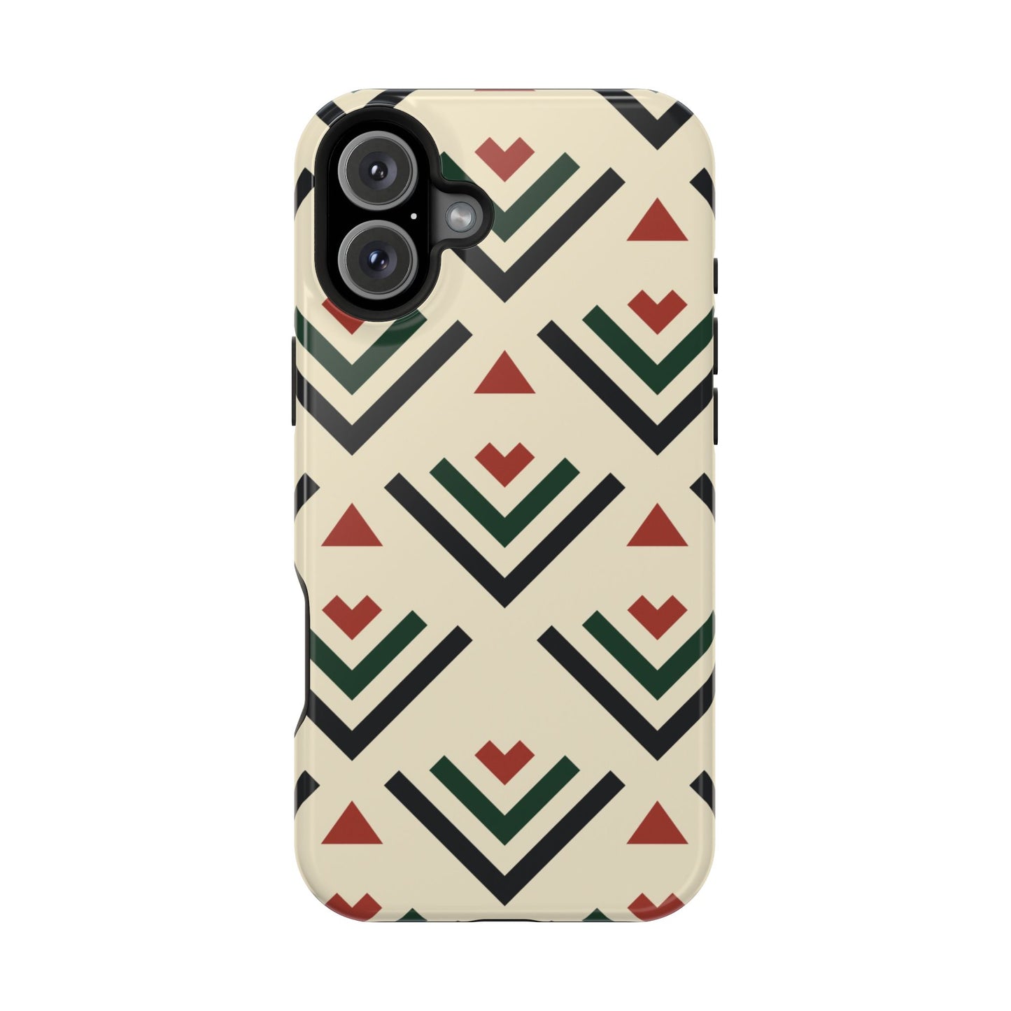 Red Black Green Geometric Design Iphone Magnetic Tough Case