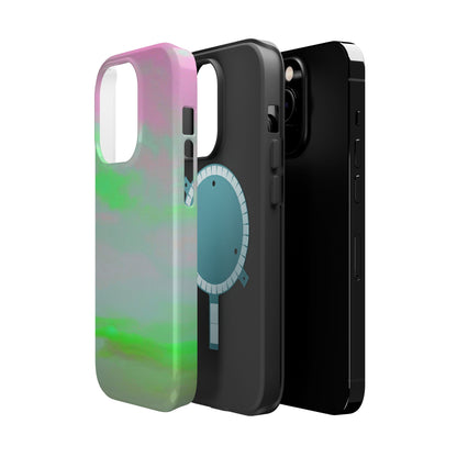 Green and pink sky  Design - Iphone Magnetic Tough Case