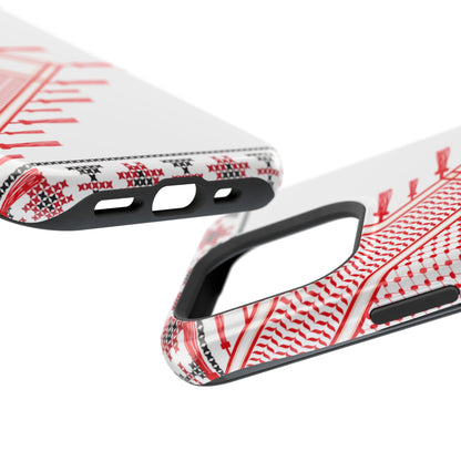 Red and White Hattah Design Iphone Magnetic Tough Case