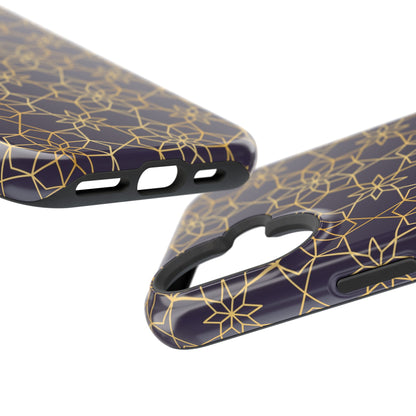 Gold and Purple Geometric Design Iphone Magnetic Tough Case