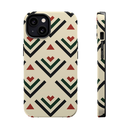 Red Black Green Geometric Design Iphone Magnetic Tough Case