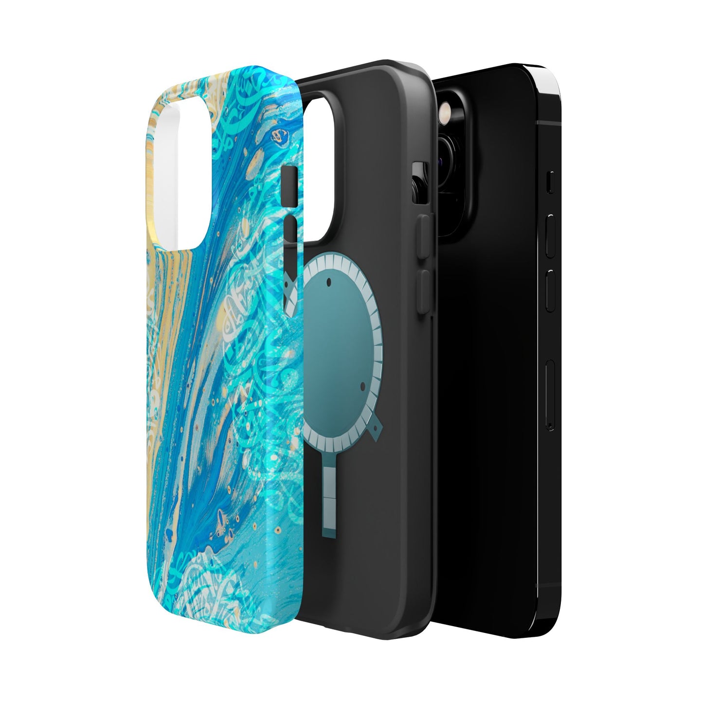Arabic splash of Blue- Iphone Magnetic Tough Case