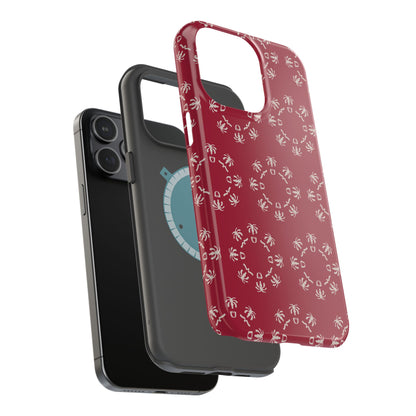 Palm Trees and coffee cups Geometric circle  Design - Iphone Magnetic Tough Case