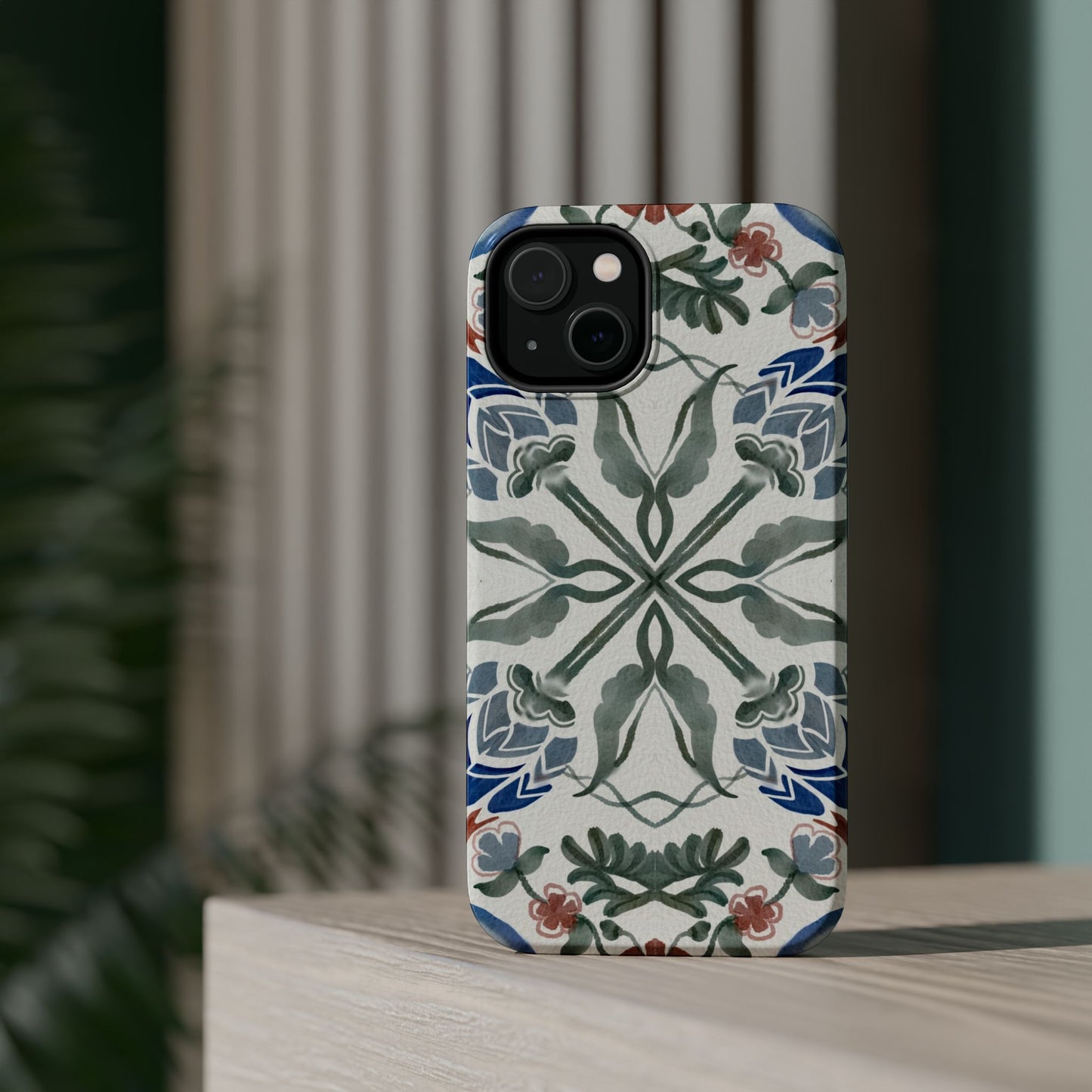 Blue flowers Iphone Magnetic Tough Cases