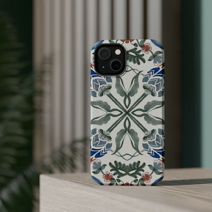 Blue flowers Iphone Magnetic Tough Cases