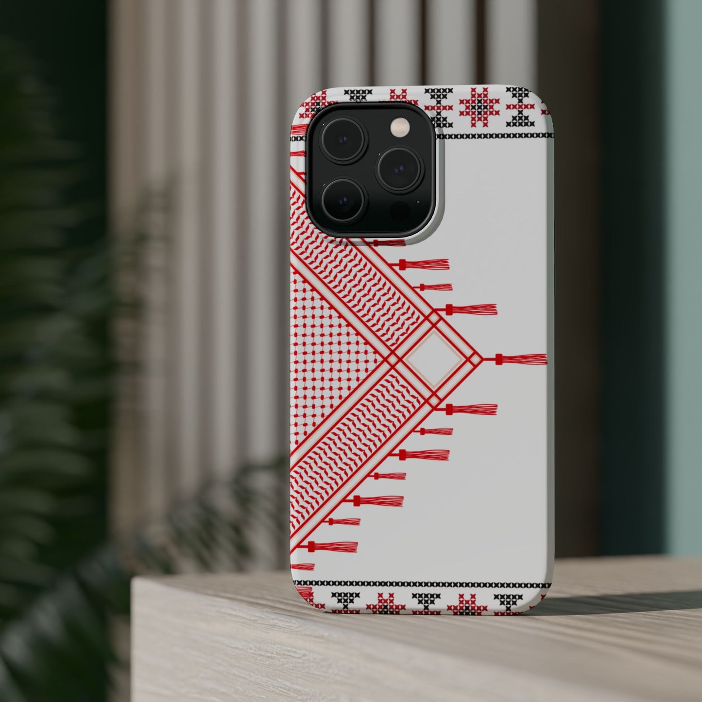 Red and White Hattah Design Iphone Magnetic Tough Case