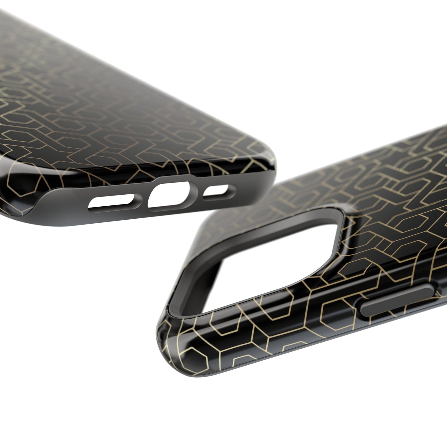 Black and Gold ⭐️ Geometric Design Iphone Magnetic Tough Case