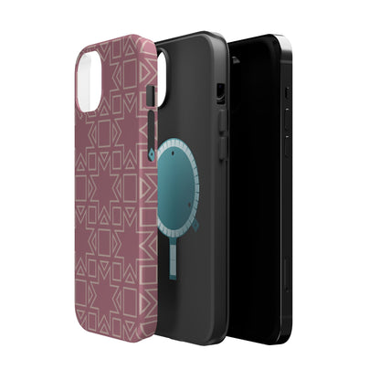Pink Star ⭐️ Geometric Design - Iphone Magnetic Tough Case