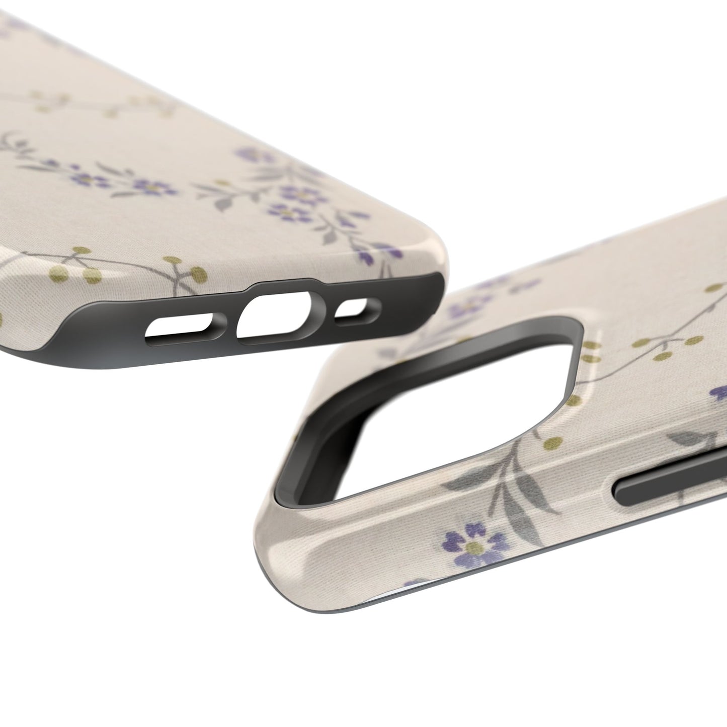 Purple Floral Design - Iphone Magnetic Tough Case