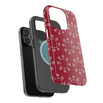 Palm Trees and coffee cups Geometric circle  Design - Iphone Magnetic Tough Case
