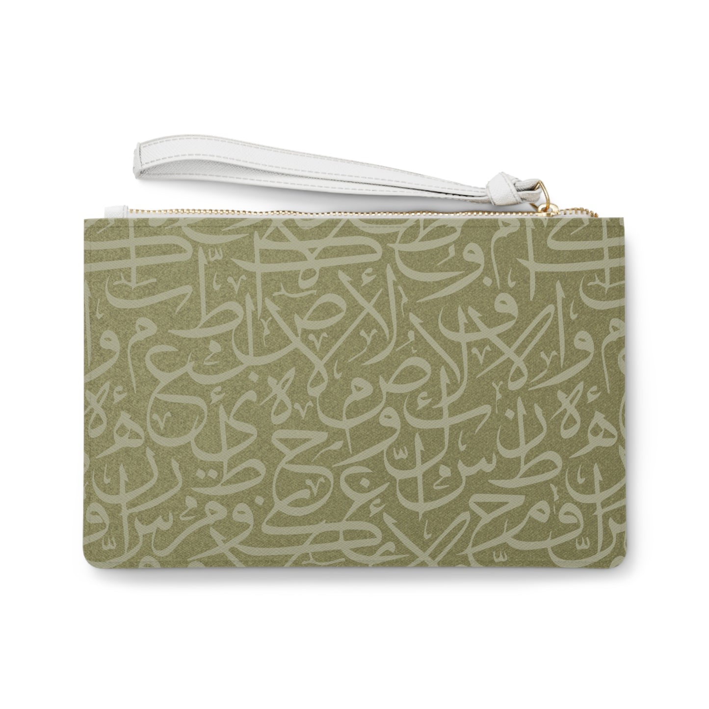 Large* Olive Arabic Calligraphy Design Themed Clutch Bag, Stylish Purse