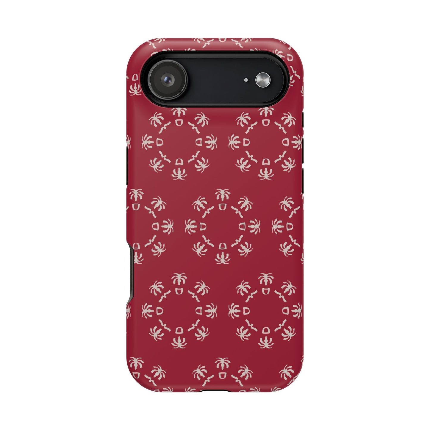 Palm Trees and coffee cups Geometric circle  Design - Iphone Magnetic Tough Case