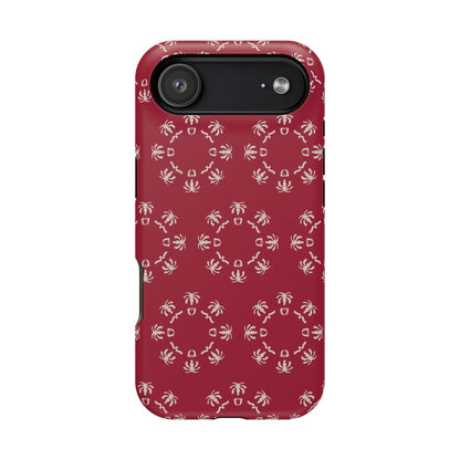 Palm Trees and coffee cups Geometric circle  Design - Iphone Magnetic Tough Case