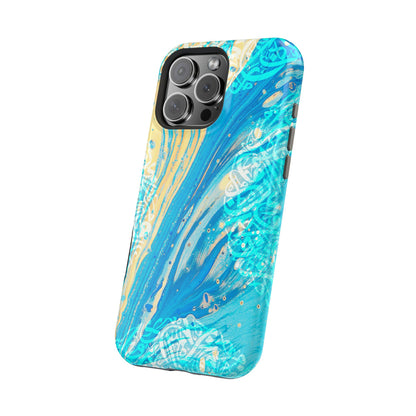 Arabic splash of Blue- Iphone Magnetic Tough Case