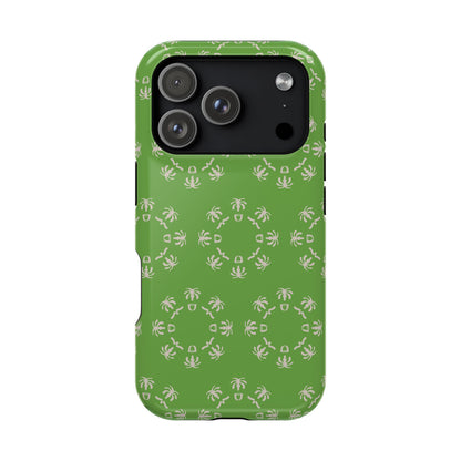 Palm Trees and coffee cups Geometric circle  Design - Iphone Magnetic Tough Case