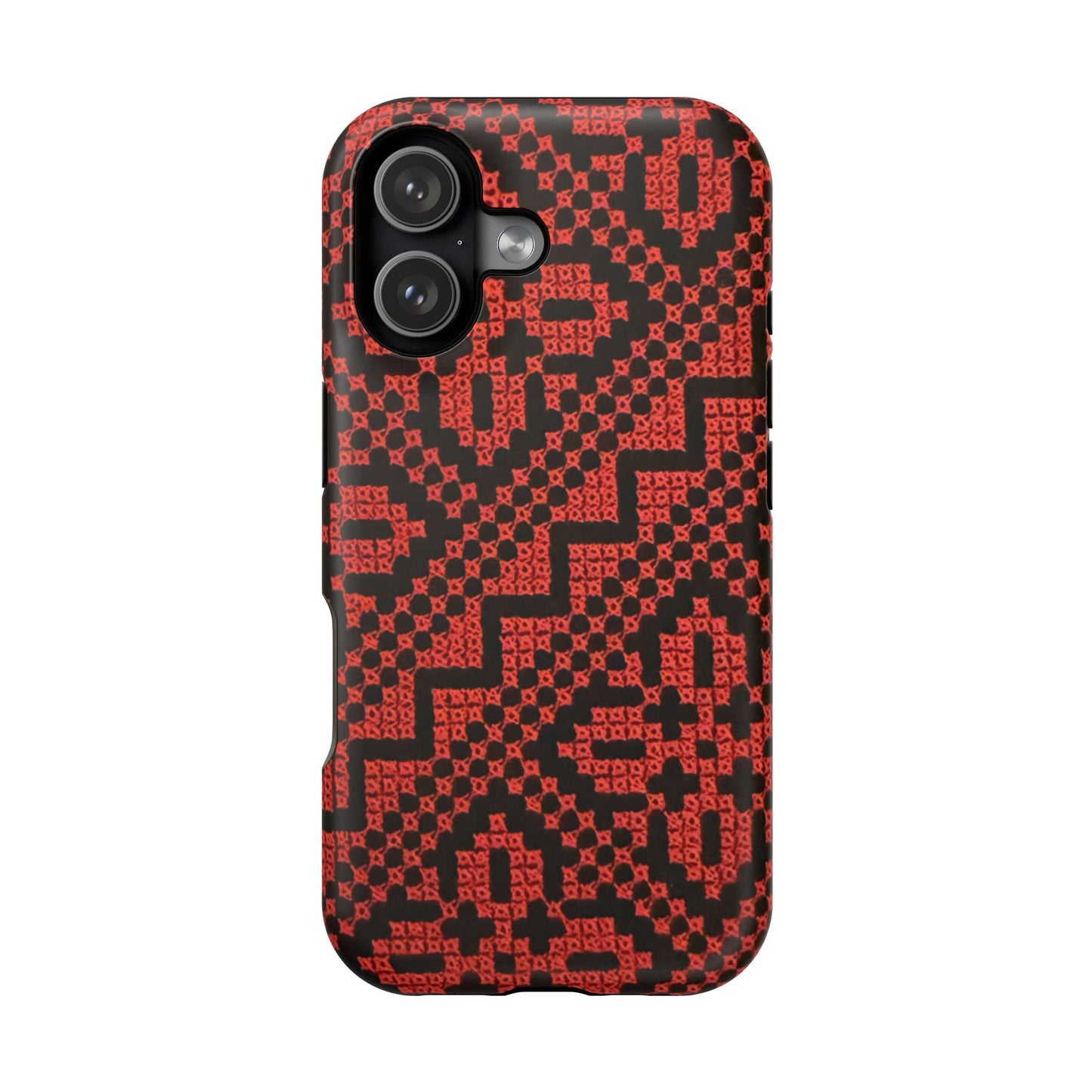 Red and Black Tatreez Design - Iphone Magnetic Tough Case